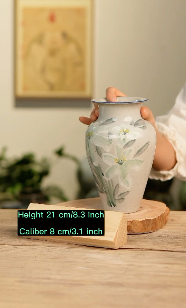 Handmade Orchid Vase- Hand Painting(Height 21 cm/8.3 inch; Caliber 8 cm/3.1 inch)