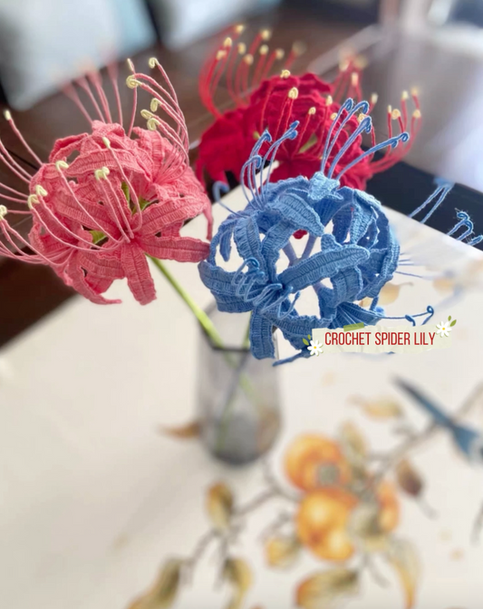 Spider Lily with Long Stem/Lace Cotton(5 flower/30 petals)