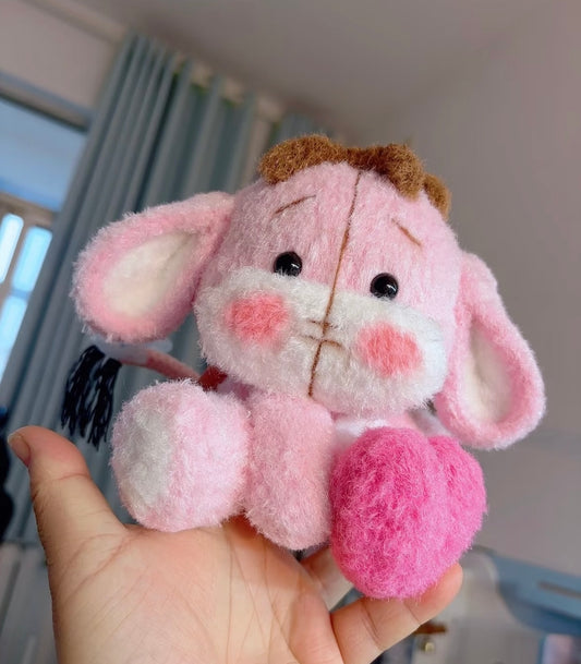 Crochet Pink Eeyore(14*16 cm/5.5*6.3 inch)