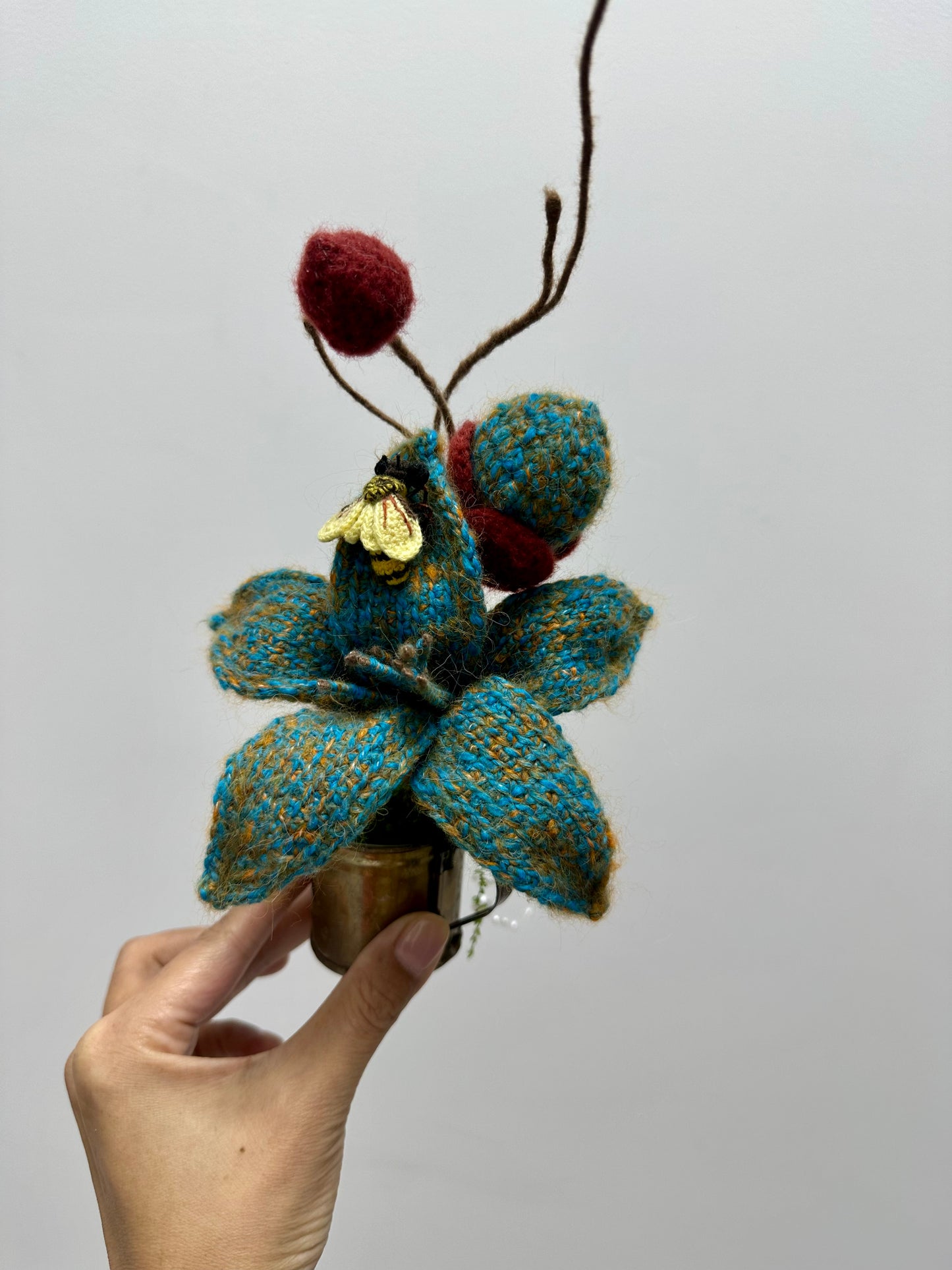 Crochet Flower(Mohair) with Pot