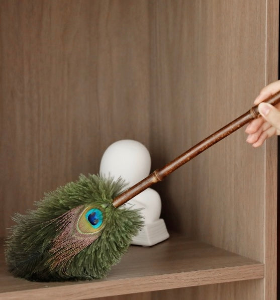 Ostrich Feather+Peacock Feather Duster+ Bamboo Handle