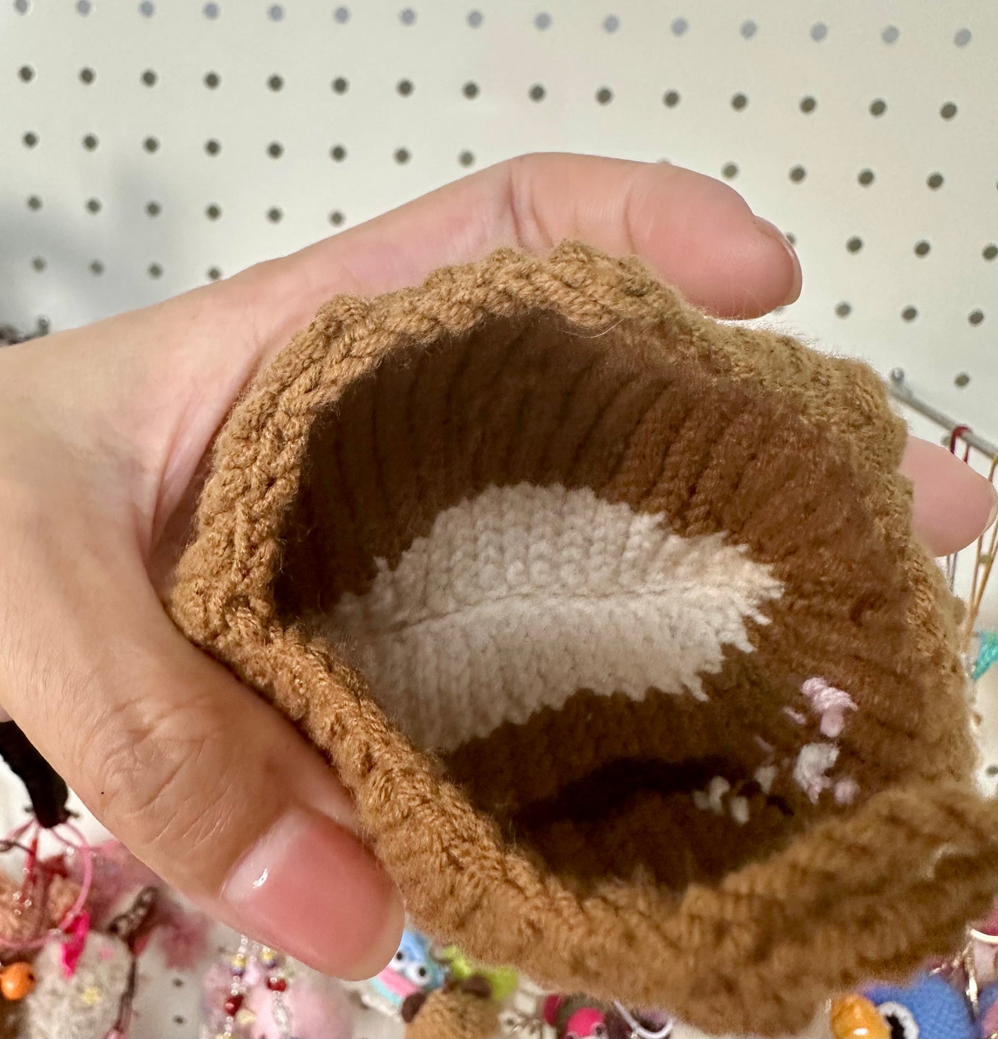 Crochet Chestnut Pouch(10 cm/4 inch*7.8 cm/3 inch)