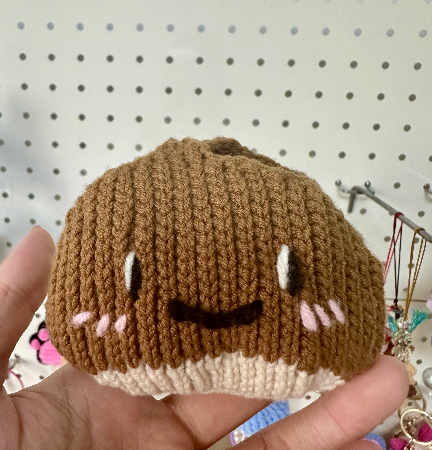 Crochet Chestnut Pouch(10 cm/4 inch*7.8 cm/3 inch)