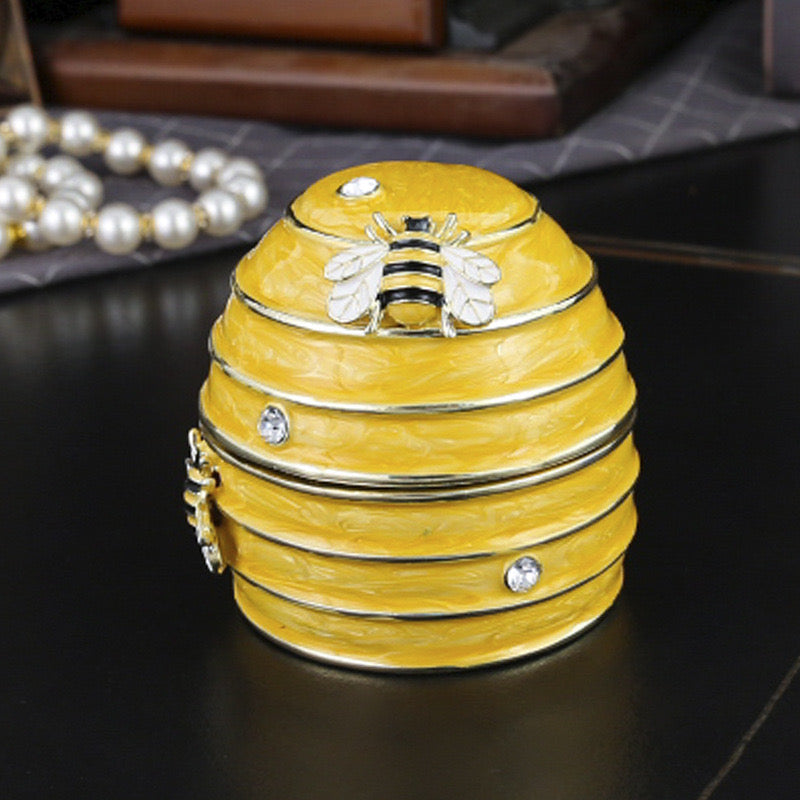 Hand Enameled Jewelry Box- Beehive(6.2*6.4 cm/2.4*2.5 inch)