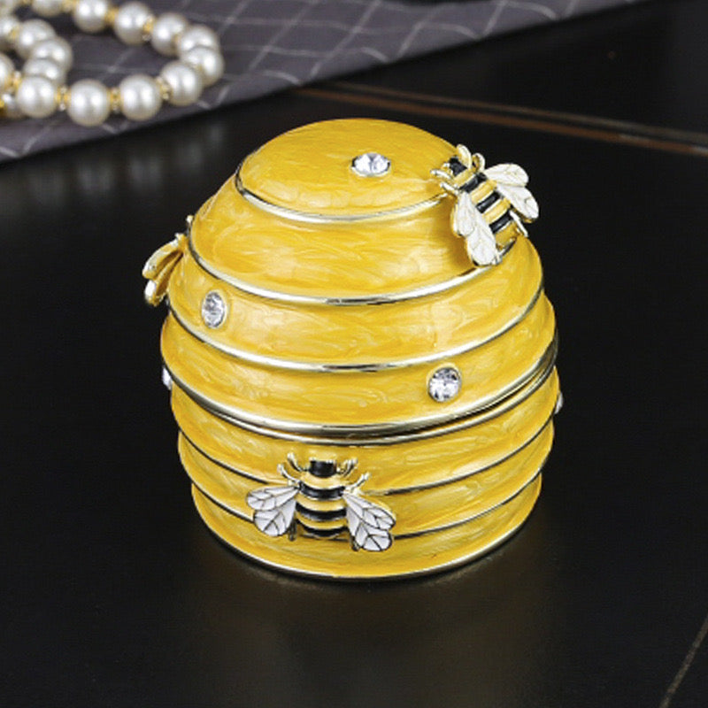 Hand Enameled Jewelry Box- Beehive(6.2*6.4 cm/2.4*2.5 inch)