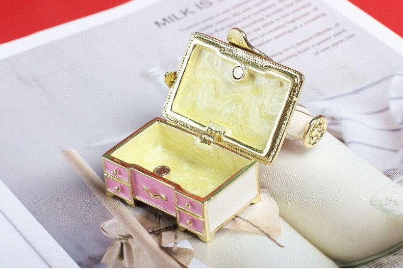 Hand Enameled Jewelry Box- Sewing Machine with Table(6.5*6.5 cm/2.6*2.6 inch)