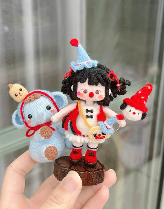 Crochet Mini Girl/Elephant Toy