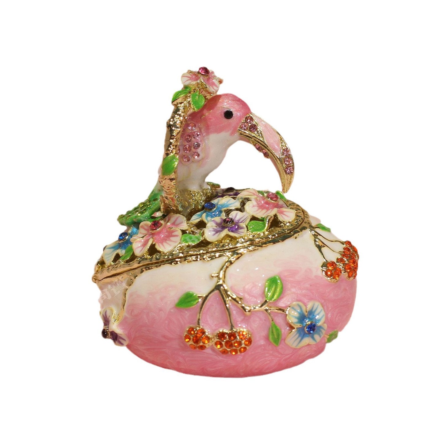 Hand Enameled Jewelry Box- Toucan Bird(6.5*6.5 cm/2.6*2.6inch)