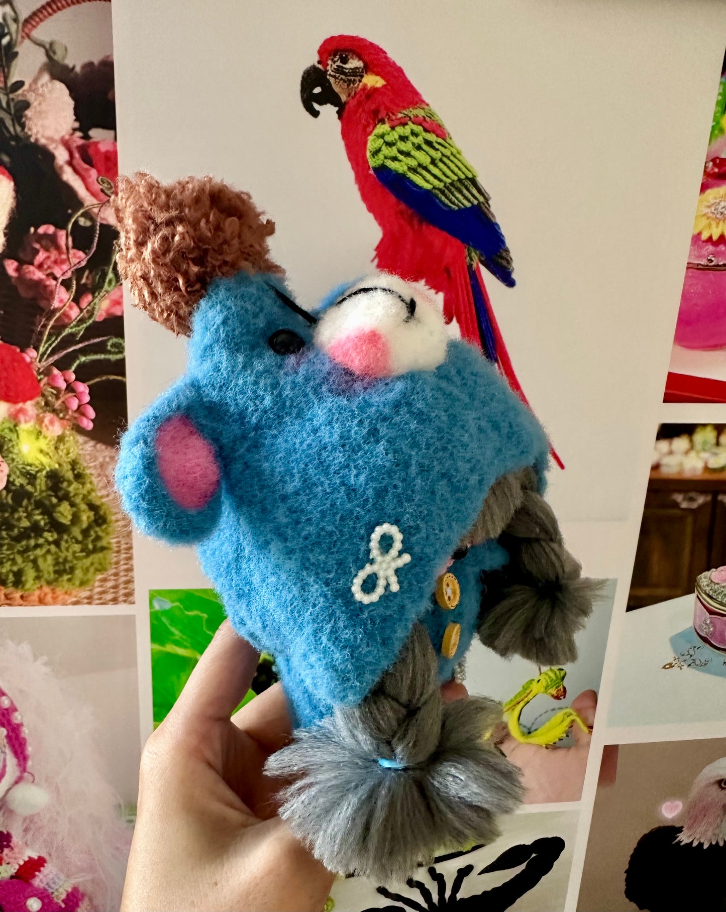 Crochet Magnetic Doll/Girl with Eeyore Pajamas(15 cm/6 inch)