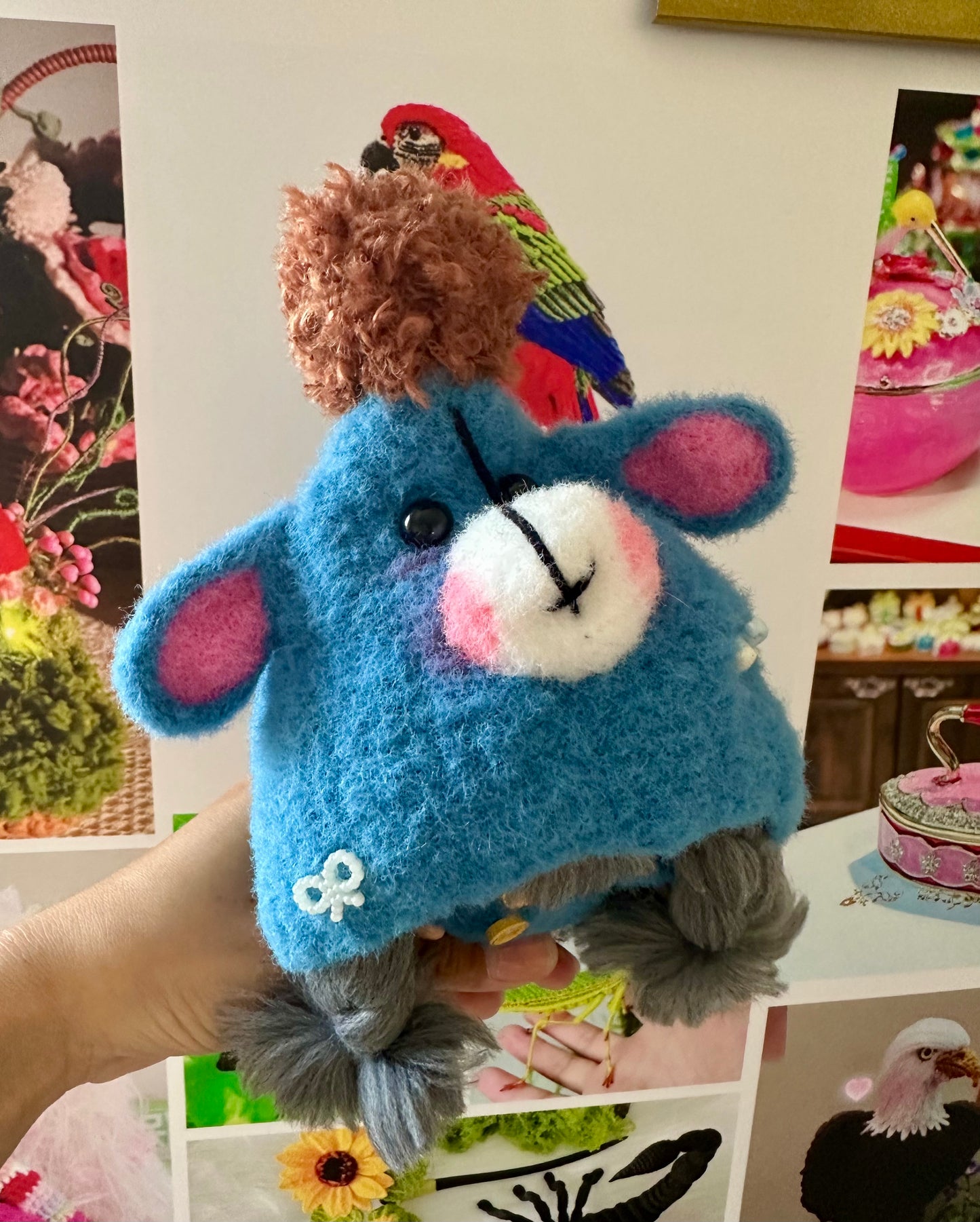 Crochet Magnetic Doll/Girl with Eeyore Pajamas(15 cm/6 inch)