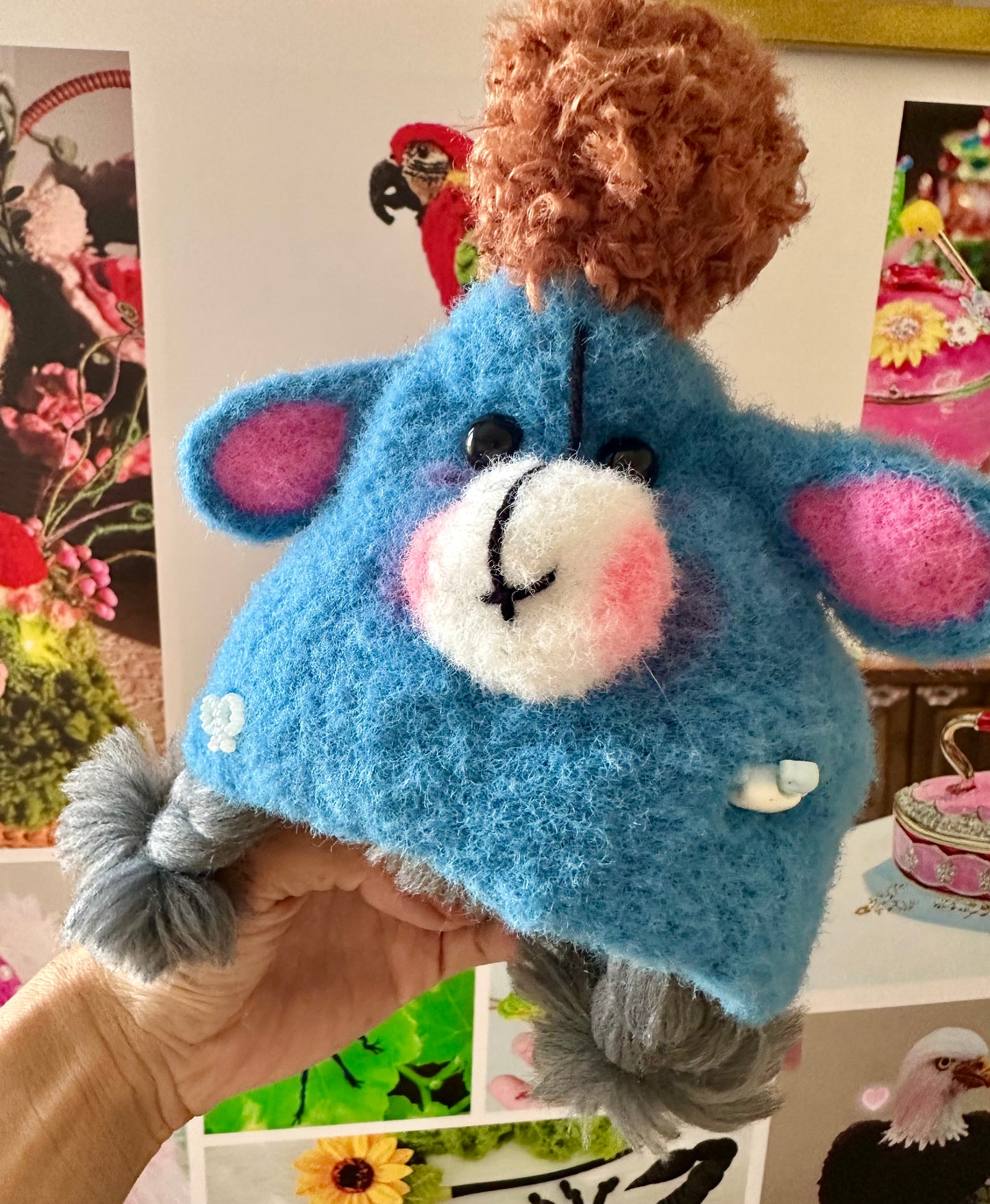 Crochet Magnetic Doll/Girl with Eeyore Pajamas(15 cm/6 inch)