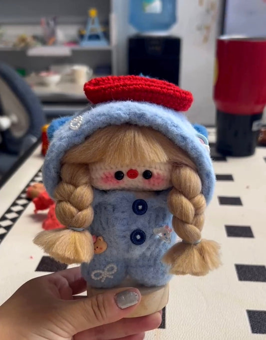 Crochet Magnetic Doll/Girl with Fishman Pajamas(15 cm/6 inch)