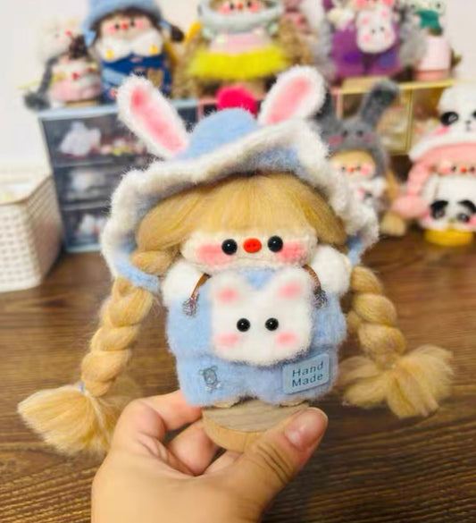 Crochet Magnetic Doll/Girl with Bunny Outfit (15 cm/6 inch)