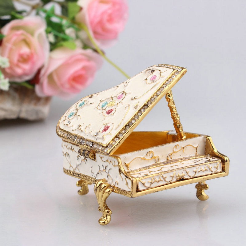 Hand Enameled Jewelry Box- Piano(6*6*7 cm/2.4*2.4*2.8 inch)