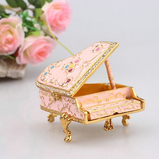 Hand Enameled Jewelry Box- Piano(6*6*7 cm/2.4*2.4*2.8 inch)