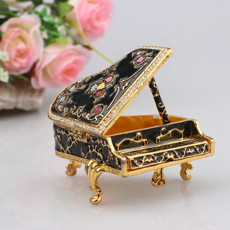 Hand Enameled Jewelry Box- Piano(6*6*7 cm/2.4*2.4*2.8 inch)