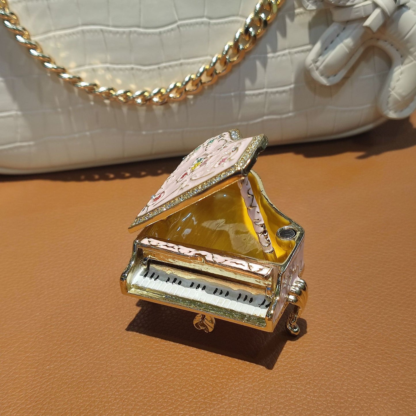 Hand Enameled Jewelry Box- Piano(6*6*7 cm/2.4*2.4*2.8 inch)