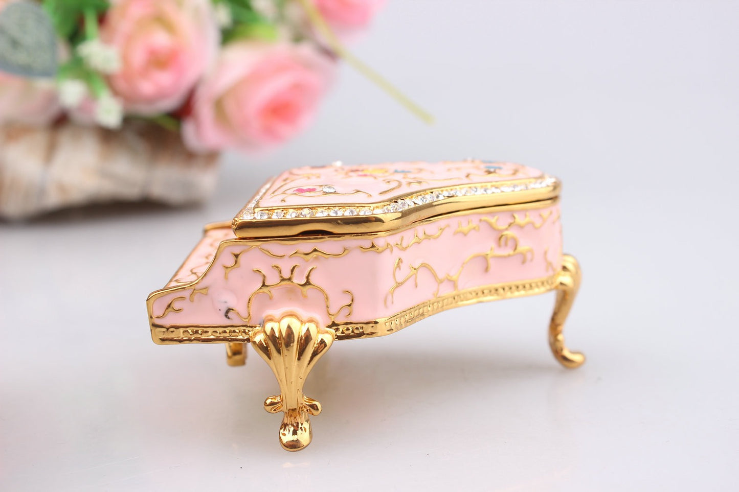 Hand Enameled Jewelry Box- Piano(6*6*7 cm/2.4*2.4*2.8 inch)