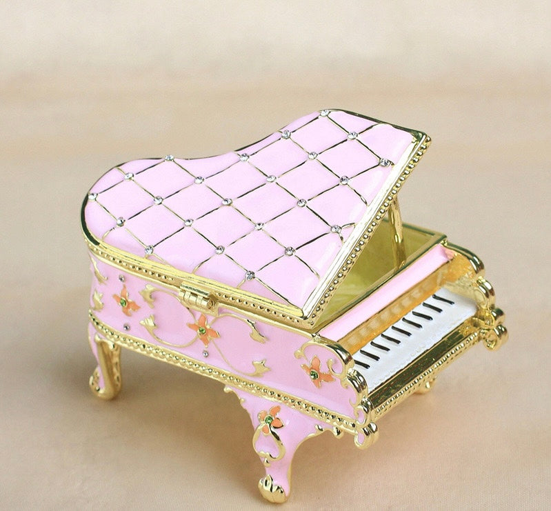 Hand Enameled Jewelry Box- Piano(9*6.5*5.5 cm/3.5*2.6*2.2 inch)