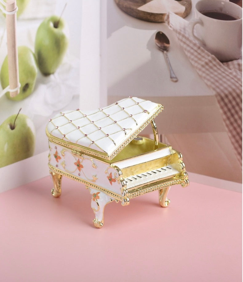 Hand Enameled Jewelry Box- Piano(9*6.5*5.5 cm/3.5*2.6*2.2 inch)