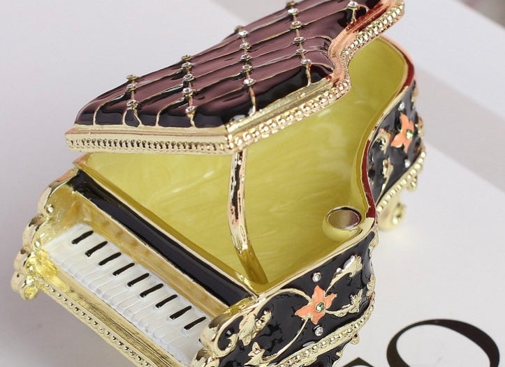 Hand Enameled Jewelry Box- Piano(9*6.5*5.5 cm/3.5*2.6*2.2 inch)