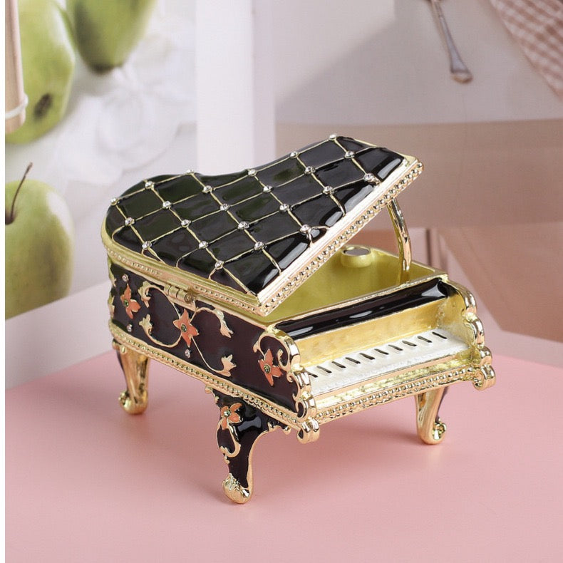 Hand Enameled Jewelry Box- Piano(9*6.5*5.5 cm/3.5*2.6*2.2 inch)