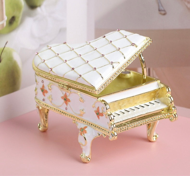 Hand Enameled Jewelry Box- Piano(9*6.5*5.5 cm/3.5*2.6*2.2 inch)