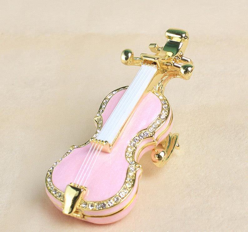 Hand Enameled Jewelry Box- Violin(4*2*10 cm/1.6*0.8*3.9 inch)