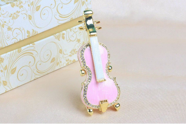 Hand Enameled Jewelry Box- Violin(4*2*10 cm/1.6*0.8*3.9 inch)