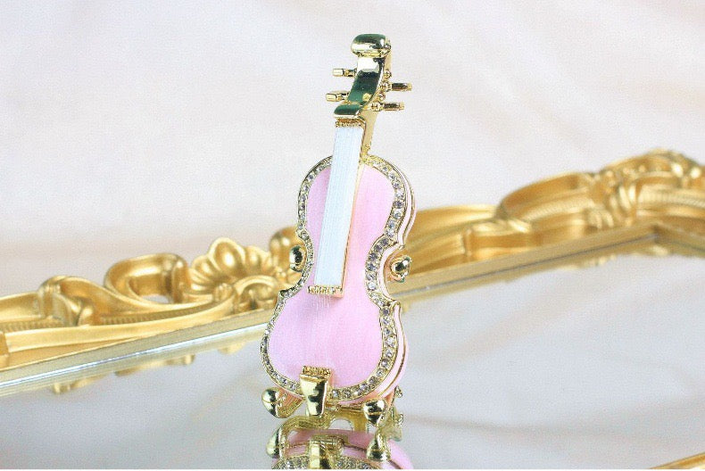 Hand Enameled Jewelry Box- Violin(4*2*10 cm/1.6*0.8*3.9 inch)