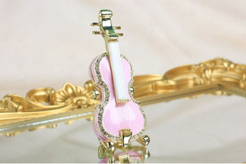 Hand Enameled Jewelry Box- Violin(4*2*10 cm/1.6*0.8*3.9 inch)