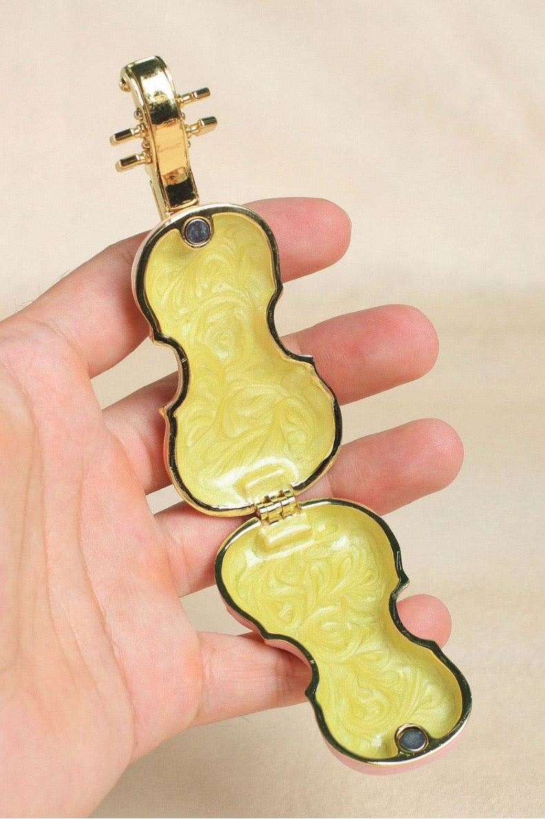 Hand Enameled Jewelry Box- Violin(4*2*10 cm/1.6*0.8*3.9 inch)