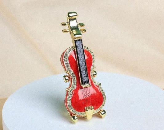 Hand Enameled Jewelry Box- Violin(4*2*10 cm/1.6*0.8*3.9 inch)