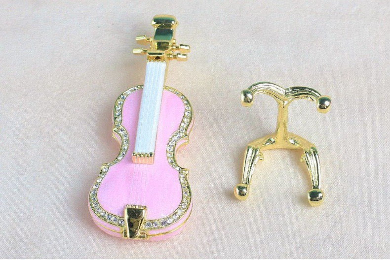 Hand Enameled Jewelry Box- Violin(4*2*10 cm/1.6*0.8*3.9 inch)