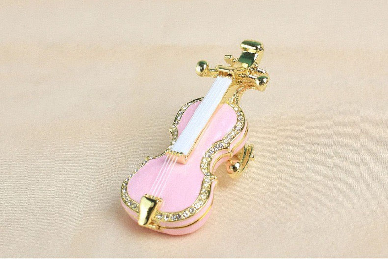 Hand Enameled Jewelry Box- Violin(4*2*10 cm/1.6*0.8*3.9 inch)