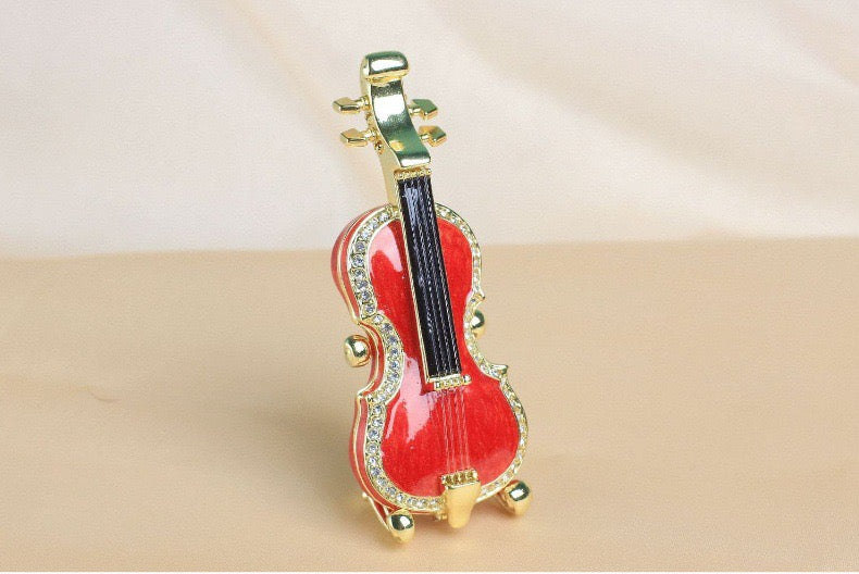 Hand Enameled Jewelry Box- Violin(4*2*10 cm/1.6*0.8*3.9 inch)