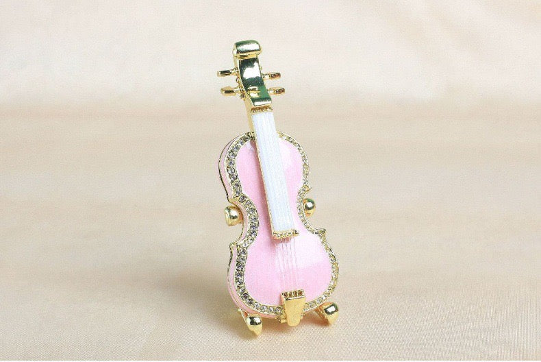 Hand Enameled Jewelry Box- Violin(4*2*10 cm/1.6*0.8*3.9 inch)