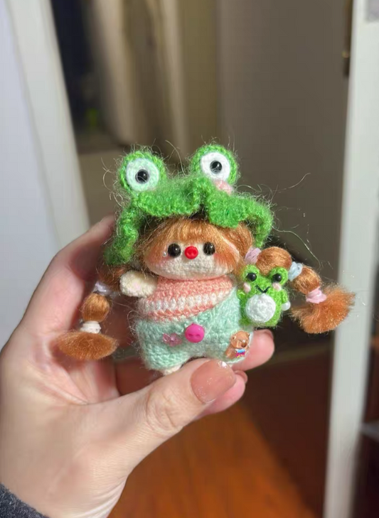 Crochet Mini Girl/Frog Girl/Pig Girl(6~7 cm/2.4~2.8 inch)