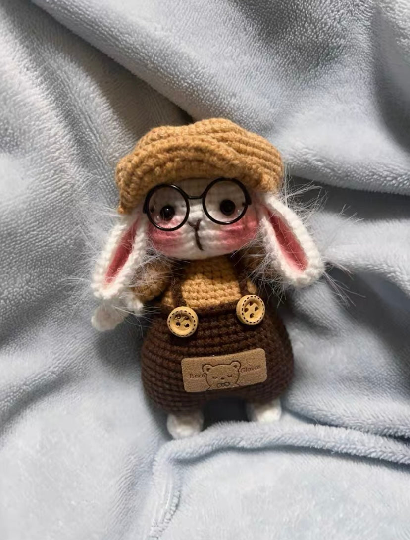 Crochet Bunny with Hat(5~7 cm/2~2.7 inch)
