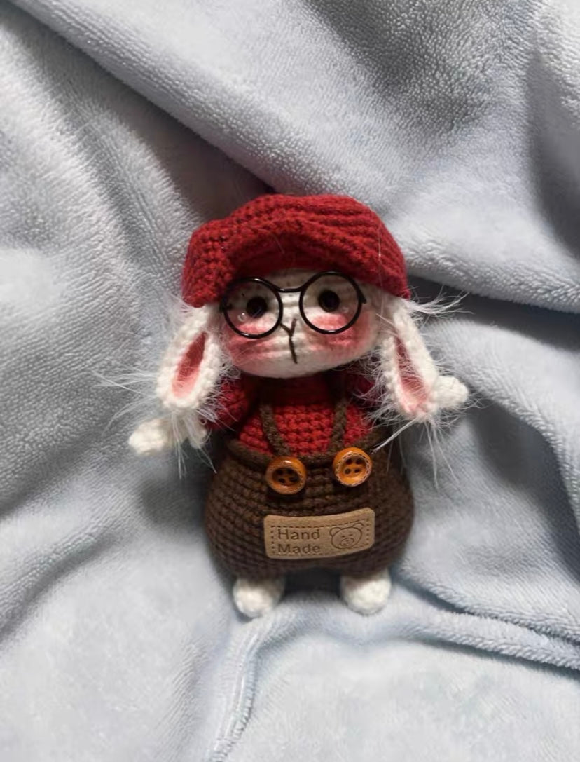 Crochet Bunny with Hat(5~7 cm/2~2.7 inch)