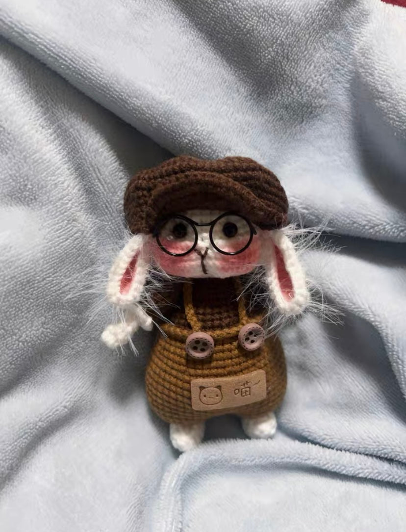 Crochet Bunny with Hat(5~7 cm/2~2.7 inch)