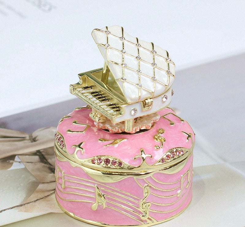 Hand Enameled Music Box- Gift Box/Piano(5.5*5.5*5.5 cm/2.2*2.2*2.2 inch)