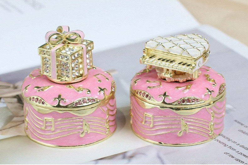 Hand Enameled Music Box- Gift Box/Piano(5.5*5.5*5.5 cm/2.2*2.2*2.2 inch)