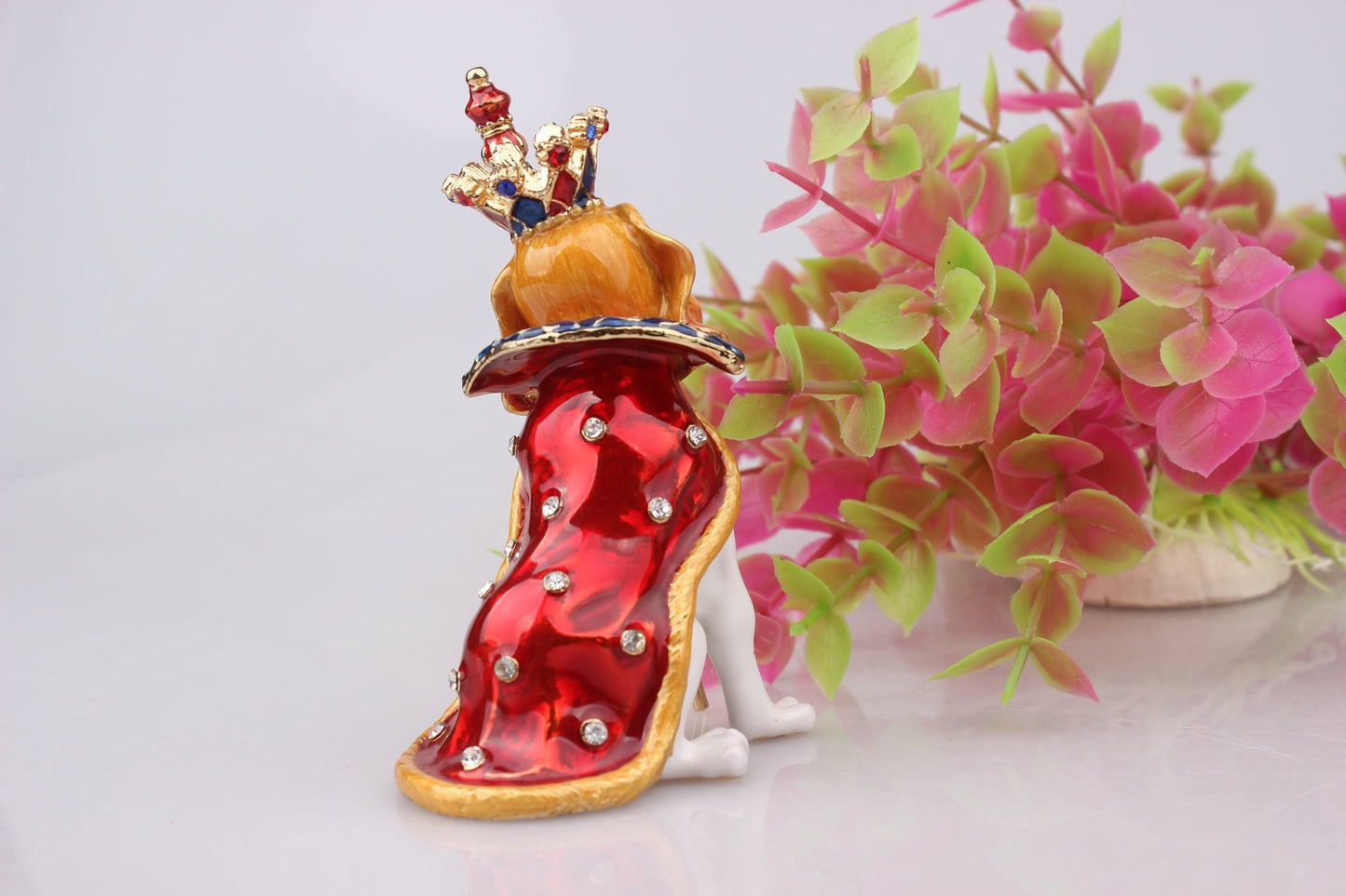 Hand Enameled Jewelry Box- Dog King(6*10 cm/2.4*3.9 inch)