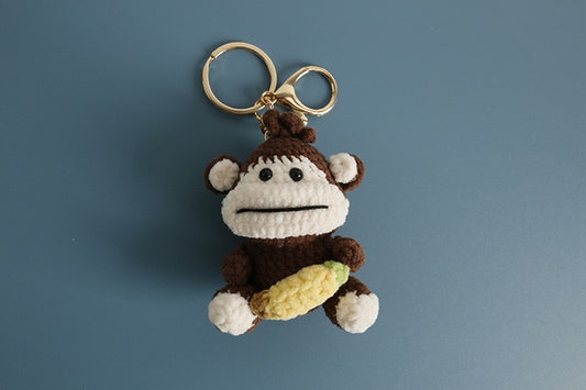 Monkey with Banana Keychain