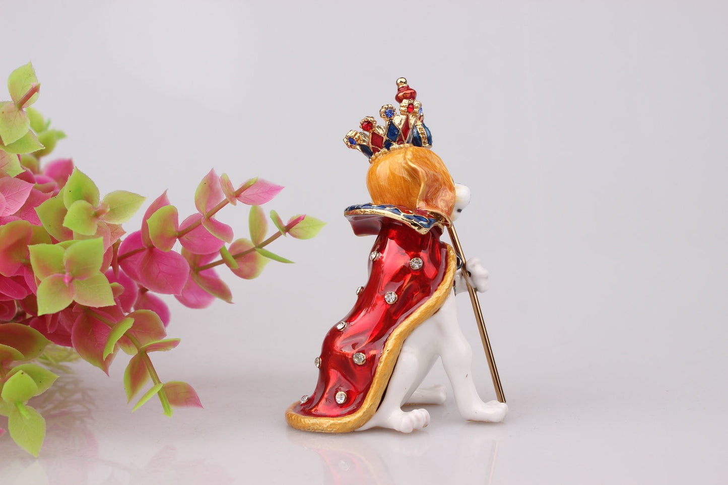 Hand Enameled Jewelry Box- Dog King(6*10 cm/2.4*3.9 inch)