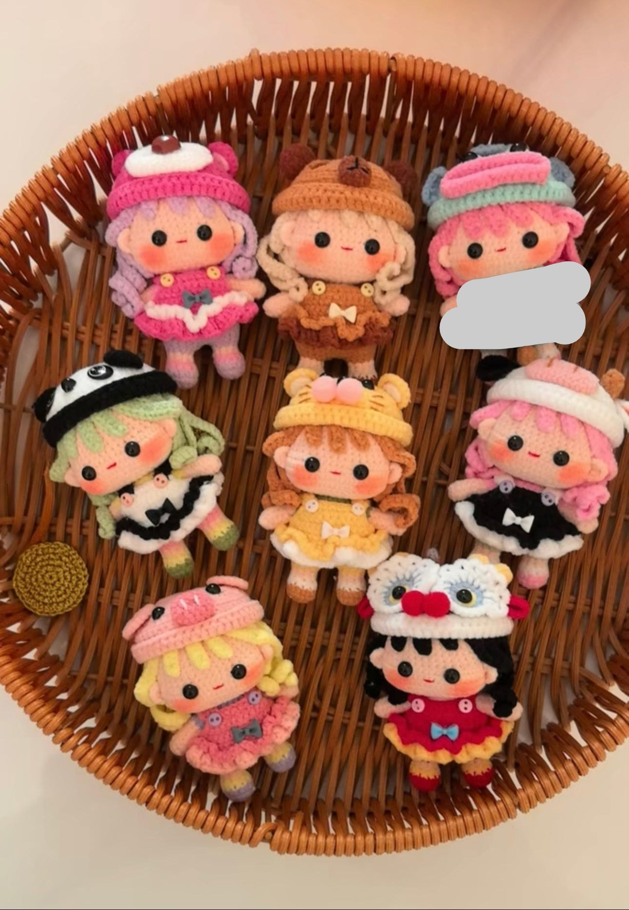 Crochet Mini Girl/Magnetic/Fishman/Melody/Kuromi/Panda/Frog/Dog/Tiger/ChinseLion/Cow/Hello Kitty/Capybara/MickyMouse/Micro Crochet
