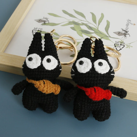 Cat with Fish Keychain