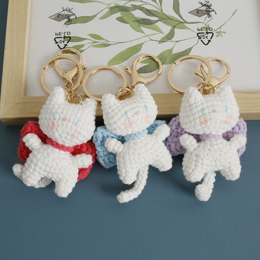 Cat with Bowknot Keychain