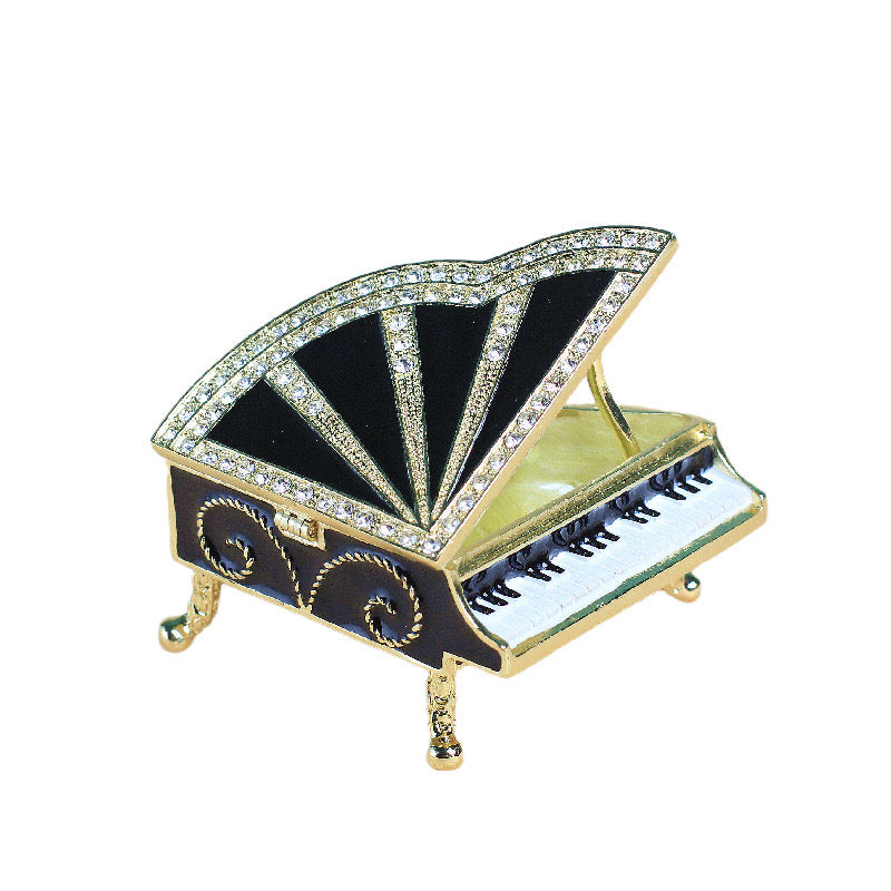 Hand Enameled Jewelry Box- Piano(6.5*6*3.5 cm/2.6*2.4*1.4 inch)